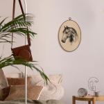 Yorhifa Vintage Horse Framed Wall Art, Neutral Sketch Horse Oval Wall Art, Antique Equestrian Oval Walls Decor, Rustic Farmhouse Animal Canvas Artwork Hanging Decor, 8.5x11.5in