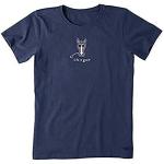 Life is Good. Womens Crusher Tee Horse, Darkest Blue-L