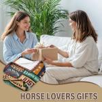 Wazzio Horse Gifts for Women, Horse Blanket for Girls, Horses Lovers Gifts for Christmas Thanksgiving Birthday, Just A Girl Who Loves Horses Throw Blanket 60" x 50" for Sofa Couch Room