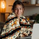 Horse Blanket Horse Fleece Throw Blanket Super Soft Fuzzy Plush Cozy Warm Horses Decor Stuffed Animal Bedding Blankets Gift for Boys, Girls, Men, Women - Kids & Adult 50"x40"