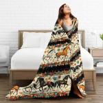 Horse Blanket Horse Fleece Throw Blanket Super Soft Fuzzy Plush Cozy Warm Horses Decor Stuffed Animal Bedding Blankets Gift for Boys, Girls, Men, Women - Kids & Adult 50"x40"