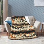 Horse Blanket Horse Fleece Throw Blanket Super Soft Fuzzy Plush Cozy Warm Horses Decor Stuffed Animal Bedding Blankets Gift for Boys, Girls, Men, Women - Kids & Adult 50"x40"