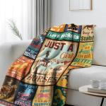 Wazzio Horse Gifts for Women, Horse Blanket for Girls, Horses Lovers Gifts for Christmas Thanksgiving Birthday, Just A Girl Who Loves Horses Throw Blanket 60" x 50" for Sofa Couch Room