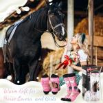 Umigy 2 Pcs Christmas Horse Gifts 2025 Horse Gifts Novelty Socks & 20 oz Skinny Water Tumbler with Lids Straw and Straw Brushes Stuff for Women Lovers Birthday Racing Festival