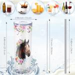 Umigy 2 Pcs Christmas Horse Gifts 2025 Horse Gifts Novelty Socks & 20 oz Skinny Water Tumbler with Lids Straw and Straw Brushes Stuff for Women Lovers Birthday Racing Festival