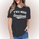 IFQ Horse Shirt for Women Y'all Need Groundwork T-Shirt Western Equestrian Cowgirl Tee Horse Trainer Tshirt Grey