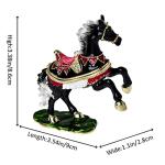 FJ FENGZHIJIE Golden Crystal Enameled Horse Jewelry Box | Hand-Painted Hinged Circus Draft Horse Trinket Box, Elegant Home Décor & Unique Gift for Horse Lovers