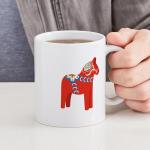 CafePress Swedish Dala Horse Mugs 11 oz (325 ml) Ceramic Coffee Mug