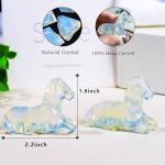 Ytbeoxk 2.2 Inch Opal Horse Crystal Figurines, Hand-Carved Healing Crystals Decor, White Horse Statues Stone Energy Gemstones, in Bedroom Office Meditation Memorial Gifts for Men and Women