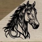 Yuhao Metal Horse Wall Art, Black Silhouette Design, Modern Equestrian Decor for Home, Living Room, Indoor