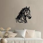 Yuhao Metal Horse Wall Art, Black Silhouette Design, Modern Equestrian Decor for Home, Living Room, Indoor