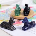 Ytbeoxk 2.2 Inch Opal Horse Crystal Figurines, Hand-Carved Healing Crystals Decor, White Horse Statues Stone Energy Gemstones, in Bedroom Office Meditation Memorial Gifts for Men and Women