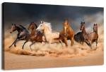 AFLE Horse Wall Art,Equine Themed Animals Galloping In The Sand Running Horses Pattern,Horse Painting Horse Pictures Wall Decor,Canvas Wall Art For Living Room Decor Aesthetic,16x24 inches,Unframed