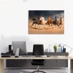 AFLE Horse Wall Art,Equine Themed Animals Galloping In The Sand Running Horses Pattern,Horse Painting Horse Pictures Wall Decor,Canvas Wall Art For Living Room Decor Aesthetic,16x24 inches,Unframed
