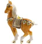 zltSunshine Horse Tabletop Ornament with Rhinestones Vintage-Style Decorative Horse Figurine Jewelry Box Great Yellow