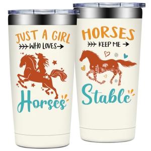 Grifarny Horse Gifts for Women - Horses Gifts for Girls - Funny Gift for Horses Riding Lovers, Owners - Just a Girl Who Love Horse Tumbler Cup 20 oz