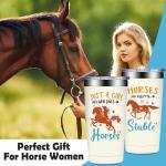 Grifarny Horse Gifts for Women - Horses Gifts for Girls - Funny Gift for Horses Riding Lovers, Owners - Just a Girl Who Love Horse Tumbler Cup 20 oz