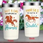 Grifarny Horse Gifts for Women - Horses Gifts for Girls - Funny Gift for Horses Riding Lovers, Owners - Just a Girl Who Love Horse Tumbler Cup 20 oz