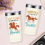 Grifarny Horse Gifts for Women - Horses Gifts for Girls - Funny Gift for Horses Riding Lovers, Owners - Just a Girl Who Love Horse Tumbler Cup 20 oz