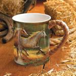 Wild Wings Sculpted Mug by Rosemary Millettet (Gold Dust Horses)