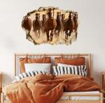 YIMEHDAN Large 3D Horse Wall Decal, Running Horses Breaking Through The Wall Vinyl Wall Stickers, Removable Wild Farm Animal Artwork for Office Farmhouse Living Room Decor