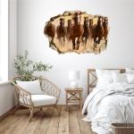 YIMEHDAN Large 3D Horse Wall Decal, Running Horses Breaking Through The Wall Vinyl Wall Stickers, Removable Wild Farm Animal Artwork for Office Farmhouse Living Room Decor