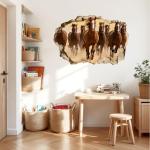 YIMEHDAN Large 3D Horse Wall Decal, Running Horses Breaking Through The Wall Vinyl Wall Stickers, Removable Wild Farm Animal Artwork for Office Farmhouse Living Room Decor