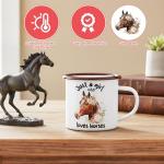 Yeyeplum Horse Lover Gifts for Women Birthday Gifts Baskets Set Include Canvas Tote Bag, Makeup Bag, Socks, Keychain, Enamel Mug, Small Figurines for Mom, Wife, Sister, Friend