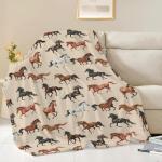 Horse Blanket Horse Throw Blanket Gifts for Girls Boys Kids Adults Women Men Super Soft Cozy Plush Fluffy Fuzzy Fleece Blanket Home Decor 40''X50''