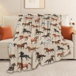 Horse Blanket Horse Throw Blanket Gifts for Girls Boys Kids Adults Women Men Super Soft Cozy Plush Fluffy Fuzzy Fleece Blanket Home Decor 40''X50''