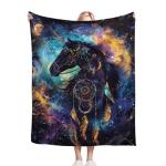 Fantasy Horse Throw - Soft Warm Cozy Fleece Blanket for Couch, Sofa, Bed - 50"x40" - Gifts for Girls, Women, Men, Kids, Adults