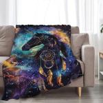 Fantasy Horse Throw - Soft Warm Cozy Fleece Blanket for Couch, Sofa, Bed - 50"x40" - Gifts for Girls, Women, Men, Kids, Adults