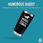 Panvola Horses Keep Me Stable Horse Lover Equestrian Gifts For Women Men From Mom Dad Friends Stainless Steel Vacuum Insulated Tumblers 20 oz Black With Lid And Straw