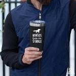 Panvola Horses Keep Me Stable Horse Lover Equestrian Gifts For Women Men From Mom Dad Friends Stainless Steel Vacuum Insulated Tumblers 20 oz Black With Lid And Straw