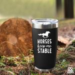 Panvola Horses Keep Me Stable Horse Lover Equestrian Gifts For Women Men From Mom Dad Friends Stainless Steel Vacuum Insulated Tumblers 20 oz Black With Lid And Straw