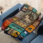 AICLIV Horse Gifts for Girls Women, Horse Lover Gifts for Girls, Gifts for Horse Lover, Just A Girl Who Love Horse Blanket for Girls Kids, Horse Gifts for Christmas Birthday, Horse Blanket 50" X 40"