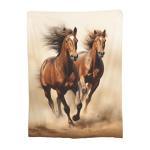 amepay Horse Blanket Animal Horses Running Pattern Print Flannel Throw Blankets for Home Couch Bed Sofa Soft Fuzzy Lightweight Decor Gifts for All Season 60x50 Inches