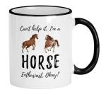 Casitika Horse Mug. 11 Oz Cute Horses Novelty Coffee Mugs. Farm & Cowboys Themed Gifts. Can't Help Animal Enthusiast Cool Cup. Gift Idea For Riding Men And Women. (Horses)