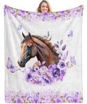 Jiaazerd Horse Blanket for Women -Throw Blanket for Couch Bed Sofa 50x60 inches