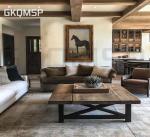 Vintage Gold Framed Horse Wall Art Horse and Dog Canvas Wall Decor Retro Rustic Farmhouse Animal Picture Rustic Horses Poster Artwork for Home Living Bedroom Farmhouse Hallway 9x11in