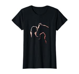 Horse Kiss Horse Motif Girl Kisses Horse Silhouette Horse T-Shirt