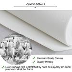 iKNOW FOTO Large Black and White Running Horses Wall Art Canvas Prints Modern 7 White Horses with Full Moon Picture Animal Paintings on Canvas Artwork for Walls 20x40 Inches