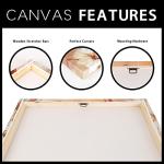 iKNOW FOTO Large Black and White Running Horses Wall Art Canvas Prints Modern 7 White Horses with Full Moon Picture Animal Paintings on Canvas Artwork for Walls 20x40 Inches