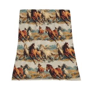 Retro Horse Flannel Throw Blanket Soft Cozy Blanket for Living Room Couch Sofa Bed 50 x 60 Inches
