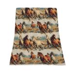 Retro Horse Flannel Throw Blanket Soft Cozy Blanket for Living Room Couch Sofa Bed 50 x 60 Inches
