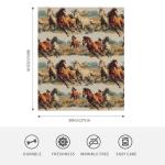 Retro Horse Flannel Throw Blanket Soft Cozy Blanket for Living Room Couch Sofa Bed 50 x 60 Inches