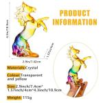 Waldeinsamkeit 4.3" Crystal Horse Statue Year of The Horse 2026 Crystal Figurine Gift Hand Blown Glass Horses Feng Shui Zodiac Collectible Figurine for Home Office Lucky Wealth Chinese New Year Decor