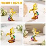 Waldeinsamkeit 4.3" Crystal Horse Statue Year of The Horse 2026 Crystal Figurine Gift Hand Blown Glass Horses Feng Shui Zodiac Collectible Figurine for Home Office Lucky Wealth Chinese New Year Decor