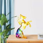 Waldeinsamkeit 4.3" Crystal Horse Statue Year of The Horse 2026 Crystal Figurine Gift Hand Blown Glass Horses Feng Shui Zodiac Collectible Figurine for Home Office Lucky Wealth Chinese New Year Decor