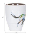 Dean Crouser Running Horse Watercolor Brown 16 Ounce Glossy Stoneware Mug With Handle